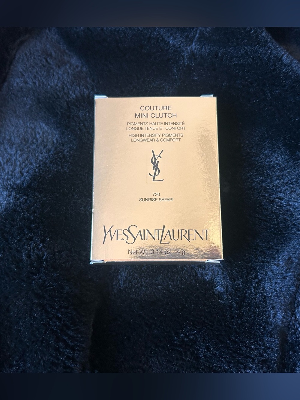 Yves Saint Laurent Black Leather Quilted Eyeshadow Palette With Gold Logo